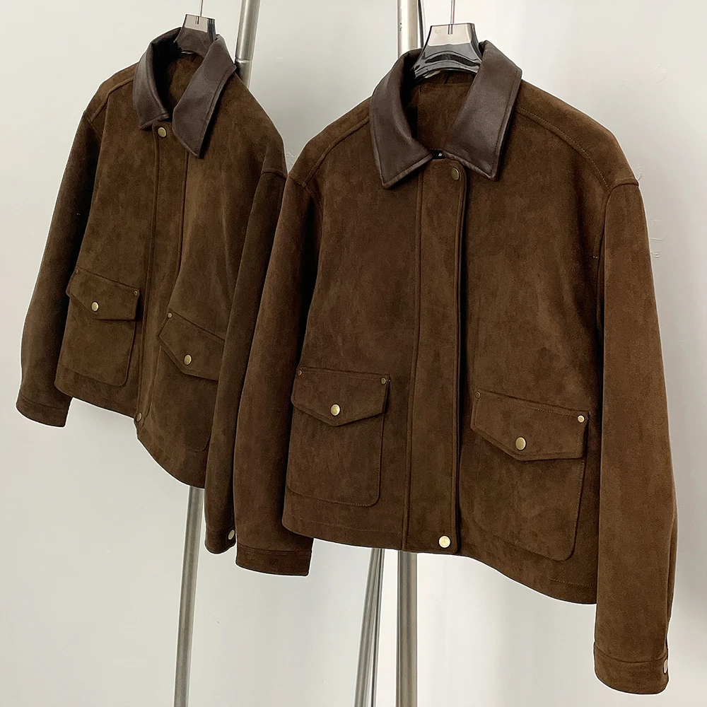 Winter Clothing Wholesale - Leather Jacket Artificial Suede Female Spring