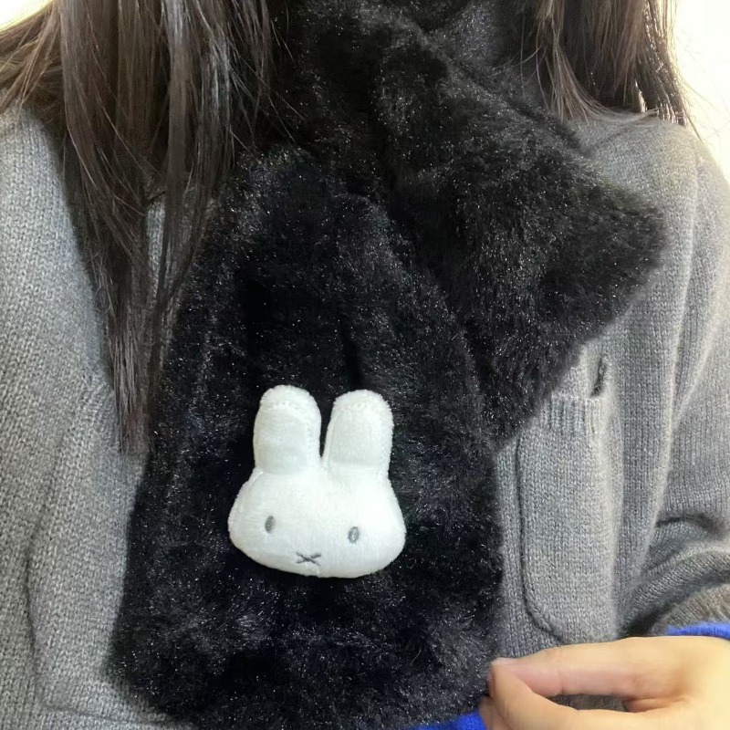 White Miffy Scarf | Versatile  - Winter Clothing Cute 评论和价格