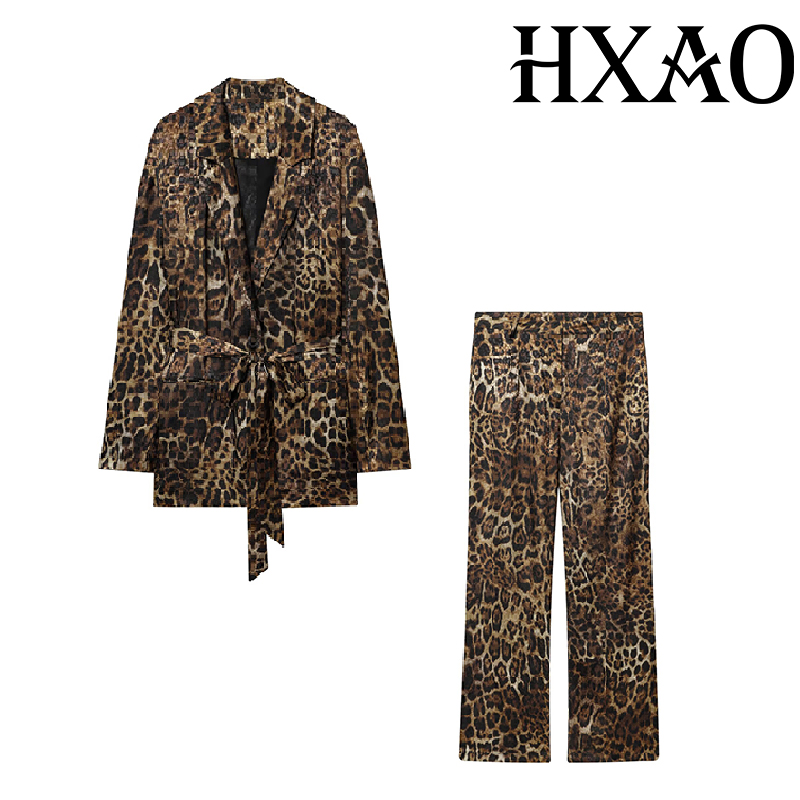 HXAO Leopard Pants Sets 2 Piec - Winter Clothing Vintage 评论和价格