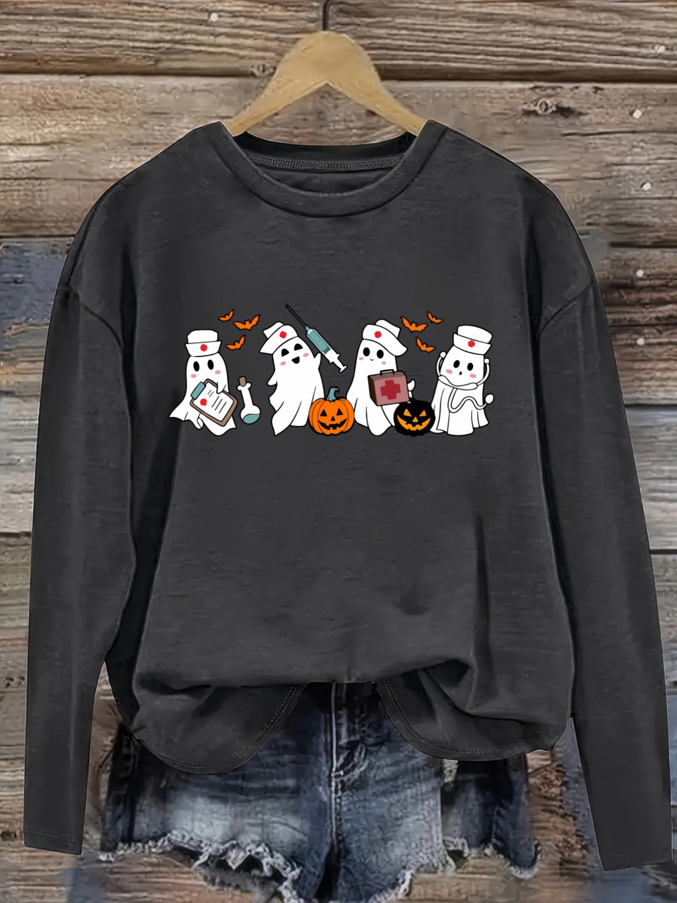 Women's Casual Long Sleeve Cre - Winter Clothing Cute 评论和价格