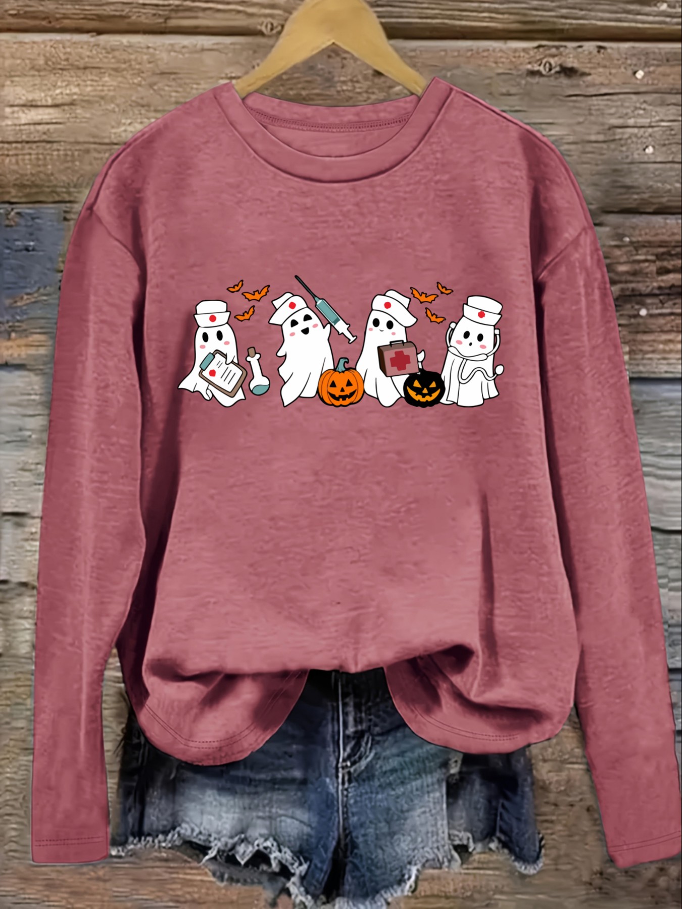 Women's Casual Long Sleeve Cre - Winter Clothing Cute 评论和价格