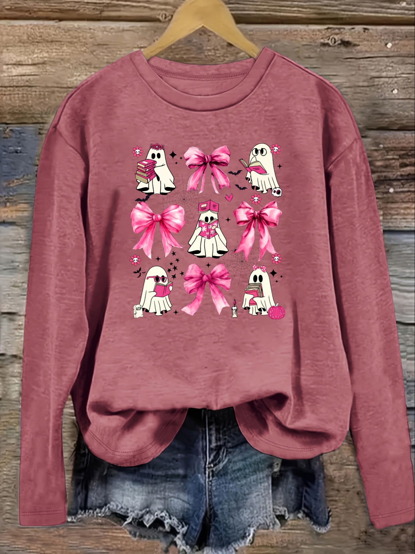 Women's Casual Long Sleeve Cre - Winter Clothing Cute 评论和价格