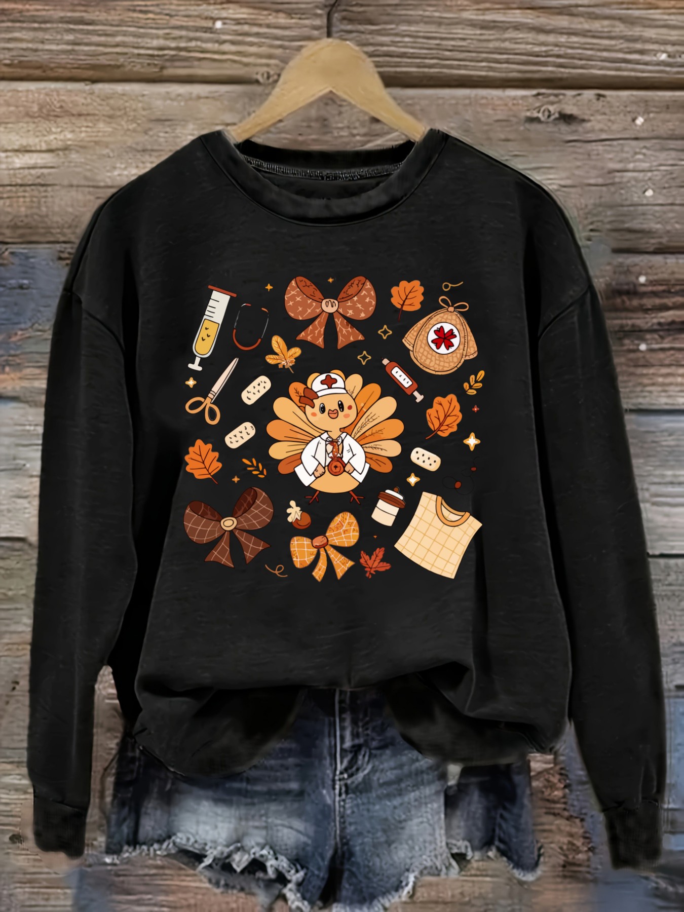 Women's Casual Long Sleeve Cre - Winter Clothing Cute 评论和价格