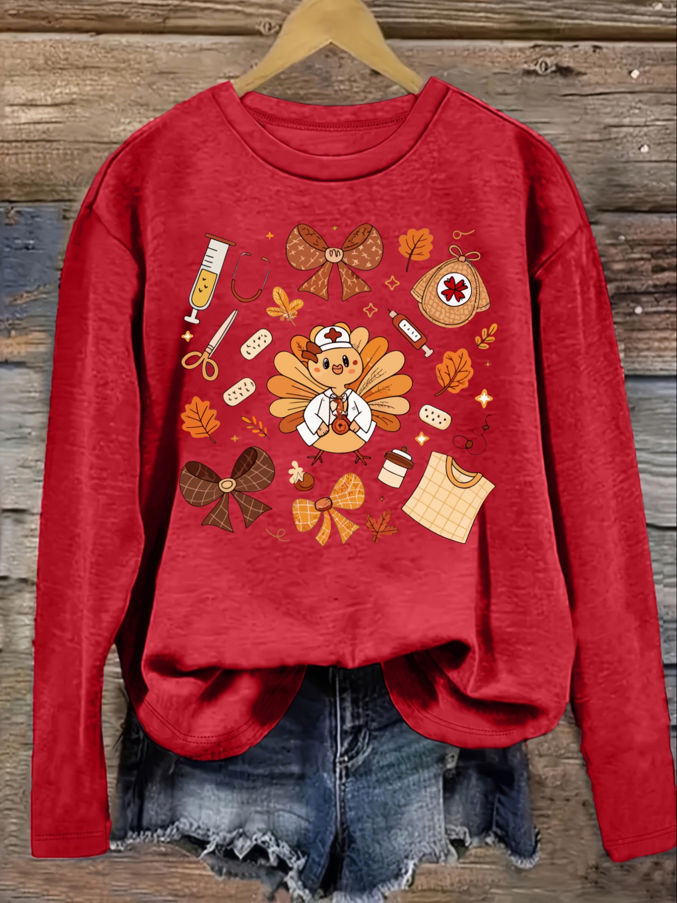 Women's Casual Long Sleeve Cre - Winter Clothing Cute 评论和价格