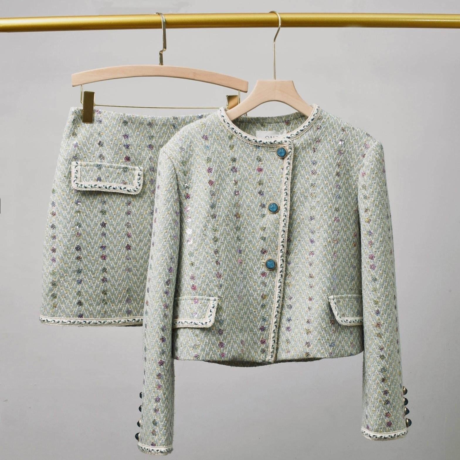 Women Elegant Tweed Luxury Sui - Winter Clothing Vintage 评论和价格