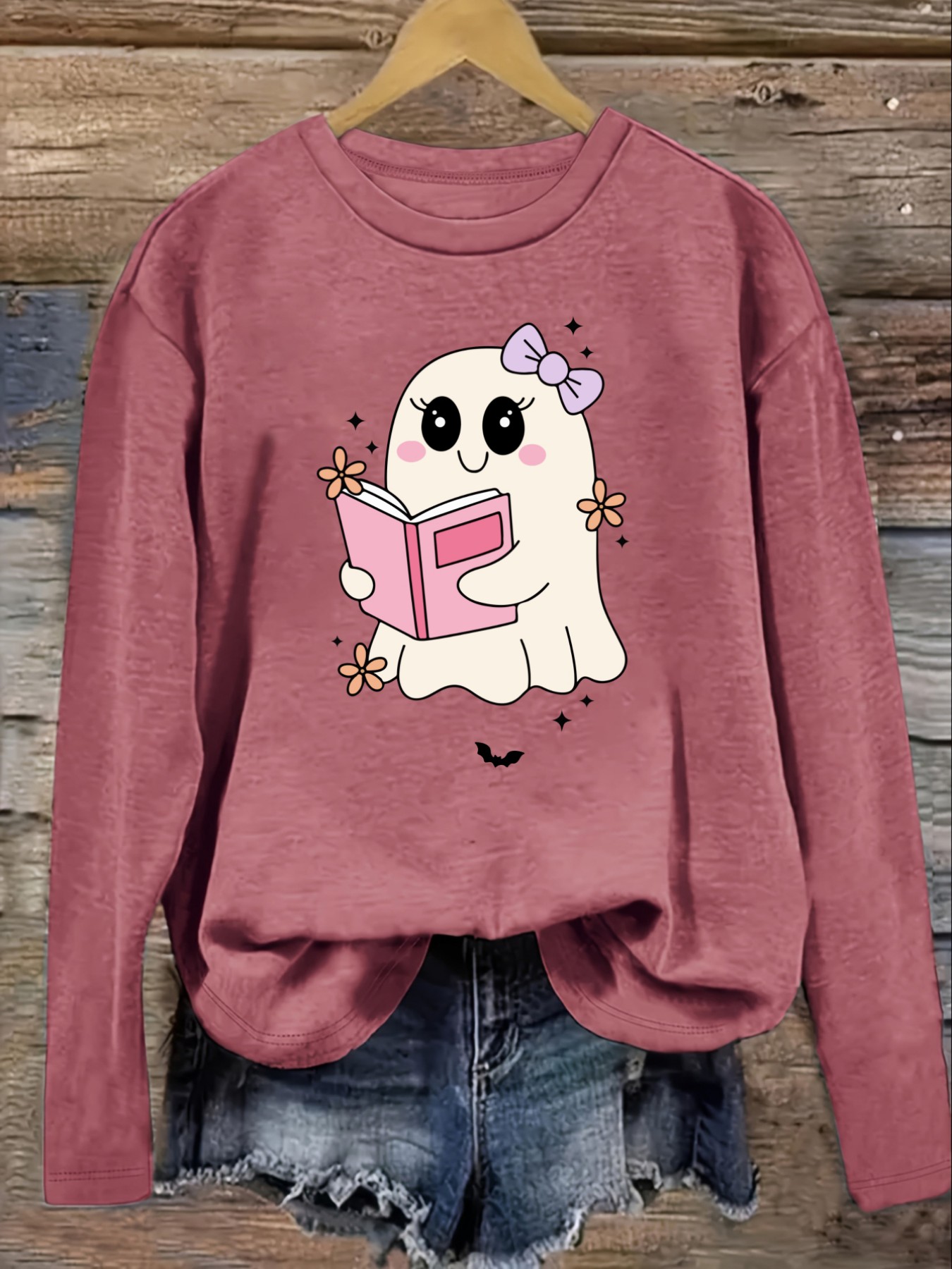 Women's Casual Long Sleeve Cre - Winter Clothing Cute 评论和价格