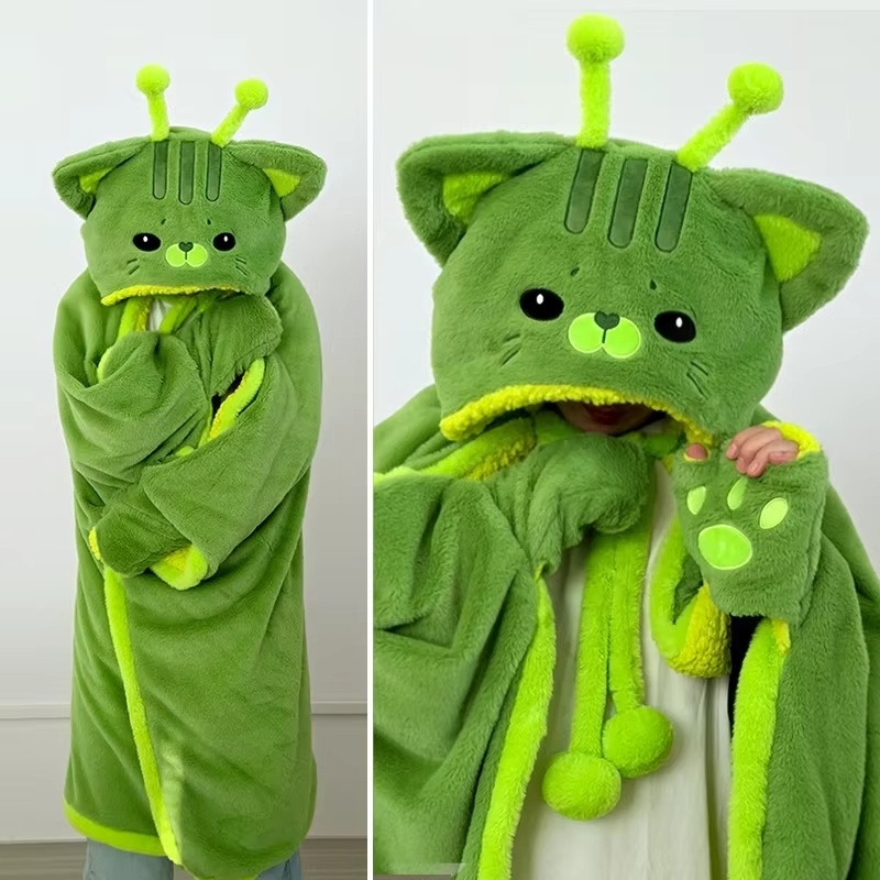 Cartoon Cute Alien Cat Hooded  - Winter Clothing Cute 评论和价格